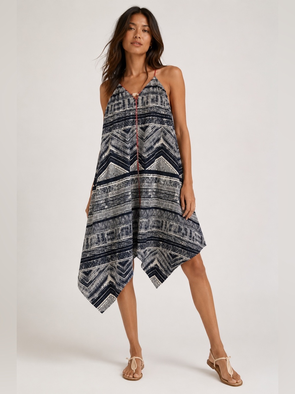 Akemi + Kin Anthropologie Geometric Handkerchief Dress Size Small